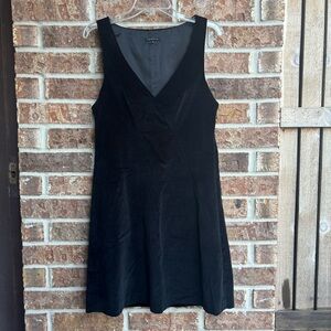 Theory Black Velvet V-Neck Shift dress